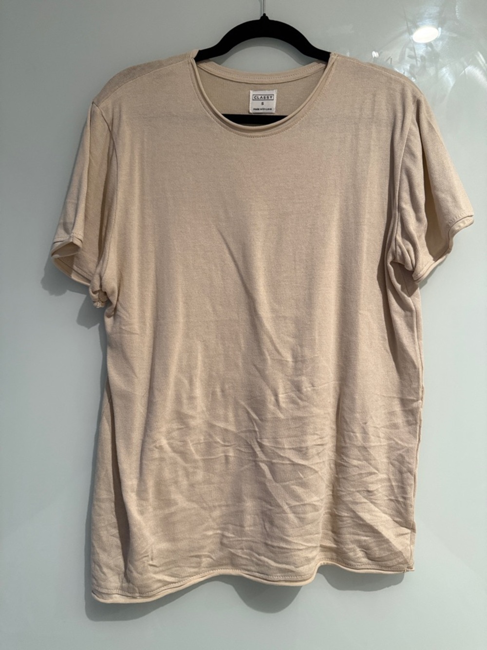Casual Crew Neck Men’s T-Shirt - Cream